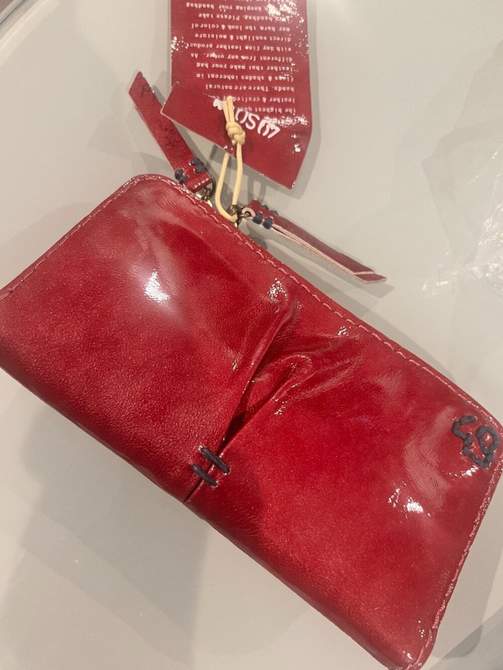 NWT 49 Square Miles Clingy Patent Leather Zip Wallet Clutch Dust Bag